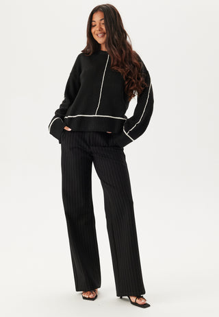 Contrast Stitch Knitted Sweater