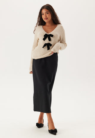 Sparkling Knitted Bow Sweater