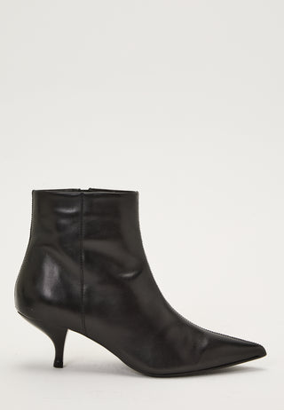 Heeled Leather Ankle Boot