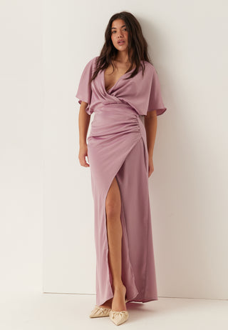 Wrap Satin Gown