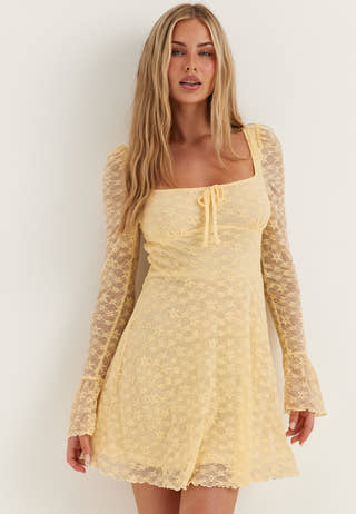 compare quality of lace dresses under $70 70's Beige Long Slip Dress With Lace Detailing By Undercover Wear Hamlets Vintage