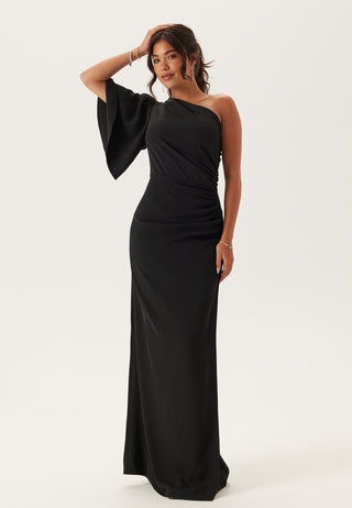 Ruched One Shoulder Gown