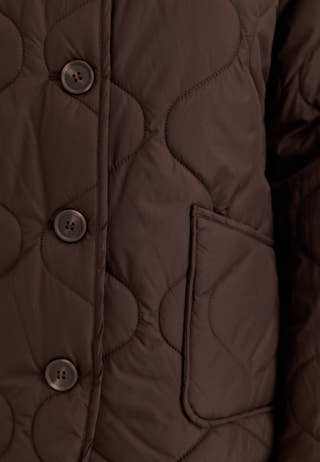 Short Quilted Jacket Brown