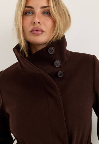 High Neck Midi Coat