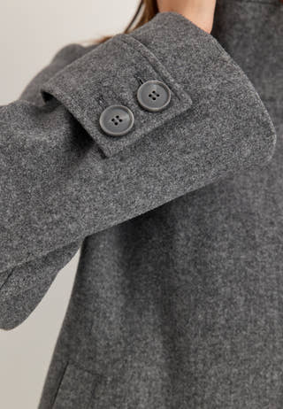 High Neck Short Coat Grey