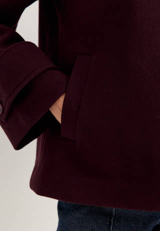 High Neck Short Coat Red