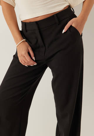 Straight High Waist Suit Trousers