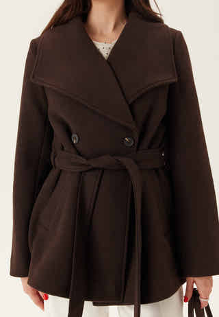 Short Wool Blend Coat