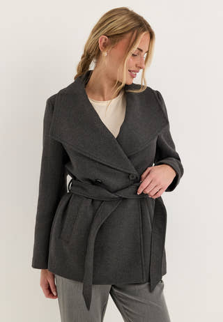 Short Wool Blend Coat