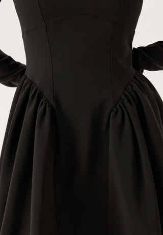 Volume Skirt Long Sleeve Mini Dress