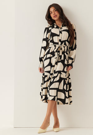 Viscose Flounce Shirt Dress
