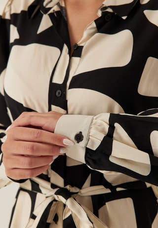 Viscose Flounce Shirt Dress