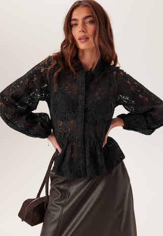 Lace Peplum Blouse