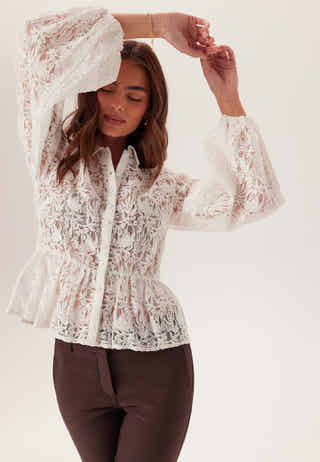 Lace Peplum Blouse