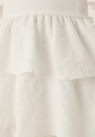 Frilled Sleeve Short Dress