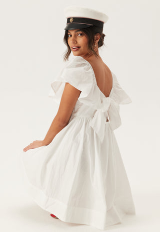 Tie Back Frill Short Dress