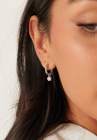 Como Hoop Earring Crystal