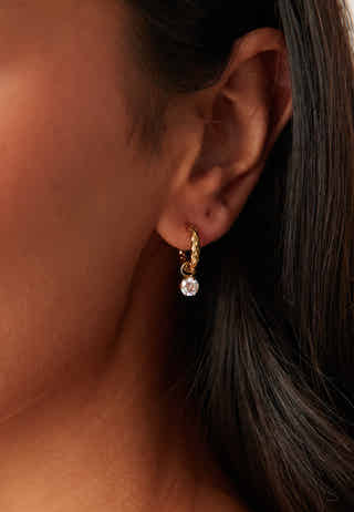 Como Hoop Earring Crystal