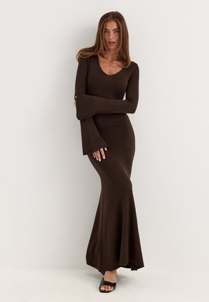 Knitted Dress Brown