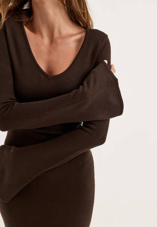 Knitted Dress Brown