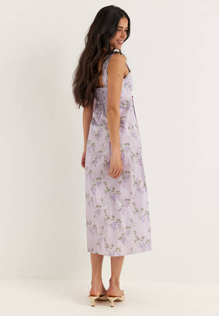 Frill Detail Cotton Midi Dress