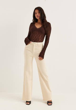 High Straight Leg Jeans White
