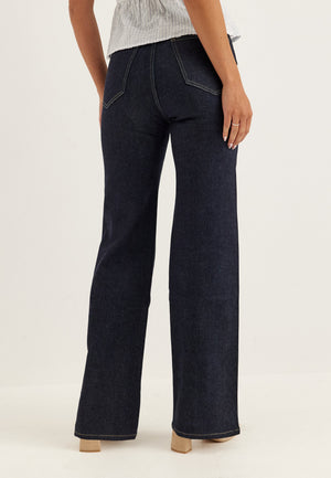 High Straight Leg Jeans Blue