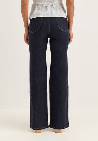 High Straight Leg Jeans Blue