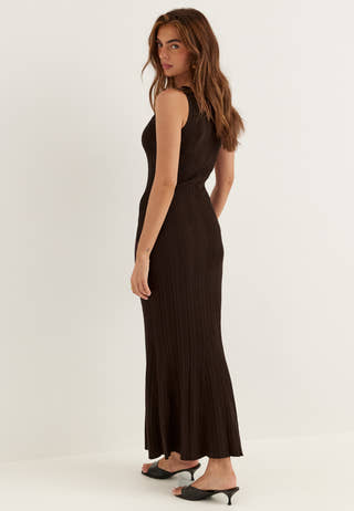 Knitted V-neck Dress