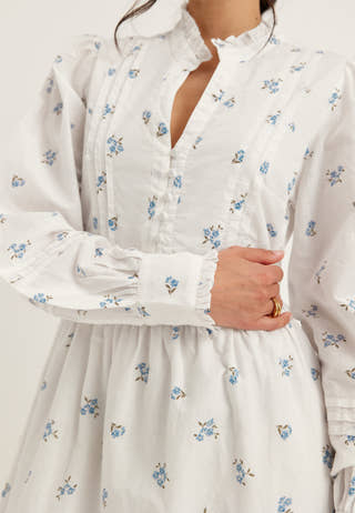 Cotton Pleated Maxi Dress