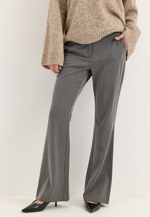 Mid Waist Flared Suit Trousers Grey