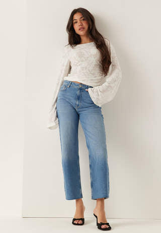High Straight Ankle Jeans