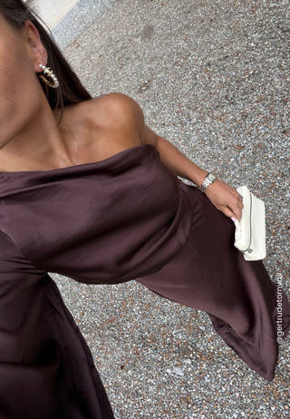 One Shoulder Satin Gown