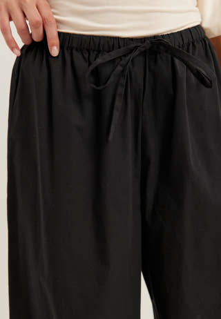 Tie Detail Cotton Trousers
