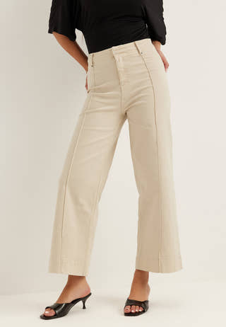 Cropped Front Seam Jeans