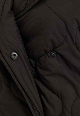 Quilted Long Jacket Black
