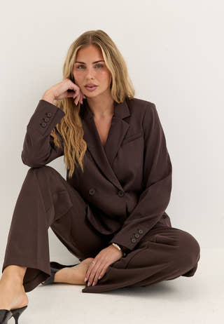 Double Breasted Blazer Brown