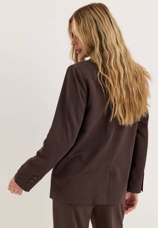 Double Breasted Blazer Brown