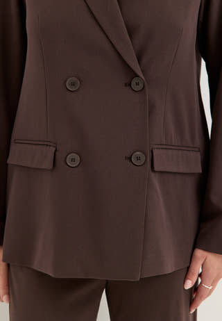 Double Breasted Blazer Brown