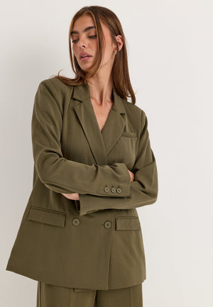 Double Breasted Blazer Green