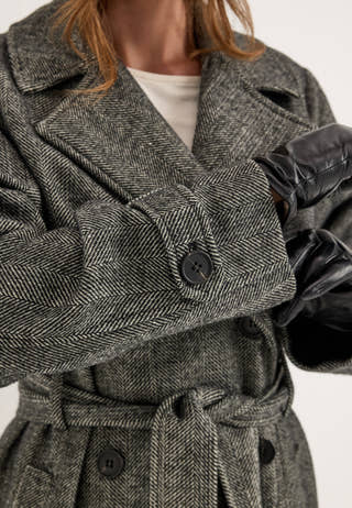 Tweed Trench Coat White