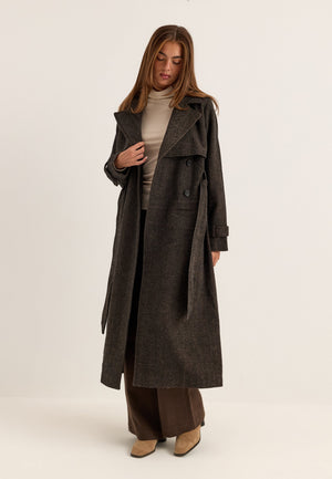 Tweed Trench Coat Multi