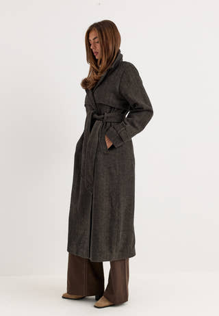 Tweed Trench Coat Multi