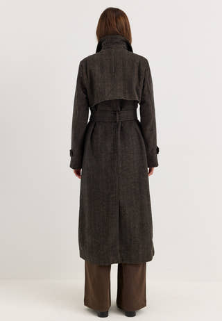 Tweed Trench Coat Multi