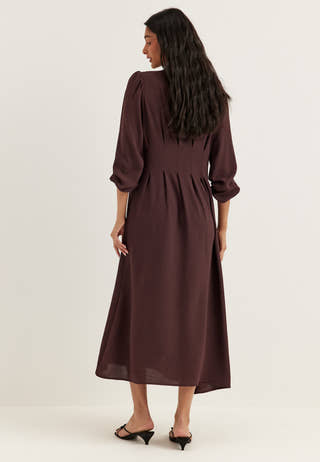 Crepe Pleated Dress Purple