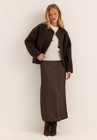 Bouclé Short Jacket Brown