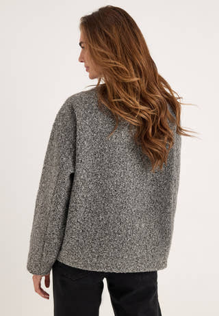 Bouclé Short Jacket Grey