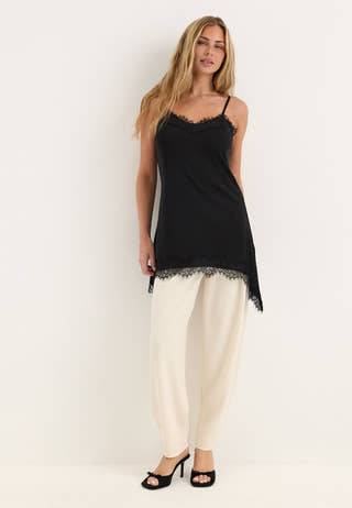 Lace Detail Singlet Black