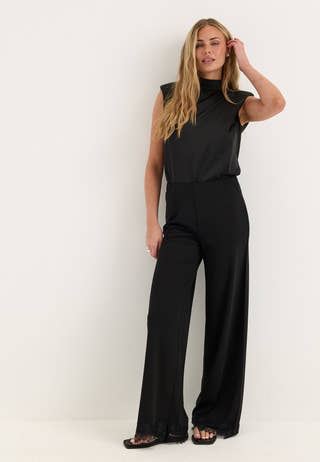 Lace Detail Trousers Black