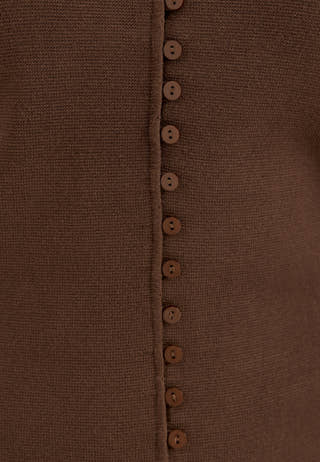 Knitted Mini Cardigan Dress Brown